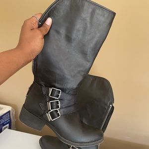 Madden Girl Black Biker Boots